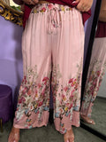 PANTALONE FIORATO ROSA