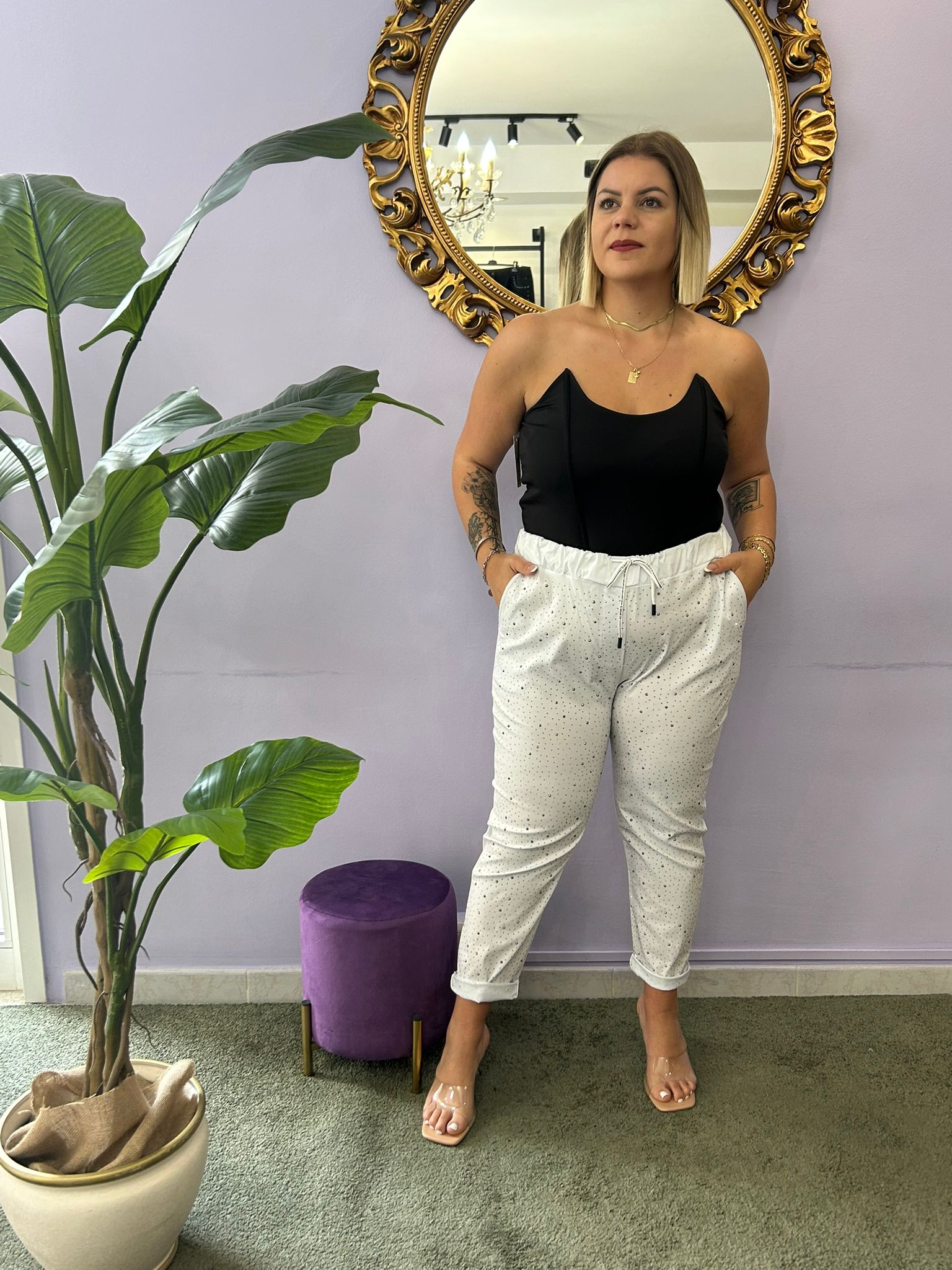 PANTALONE BRILLI BIANCO 009