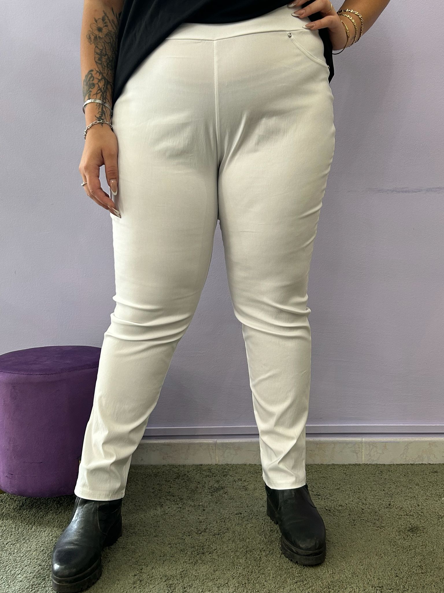 PANTALONE CIGARETTE BIANCO 1409