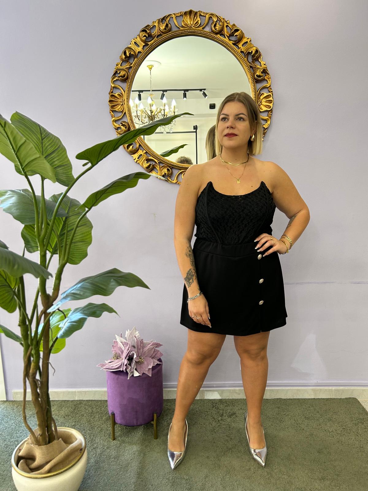 PANTAGONNA BOTTONI NERA 5731