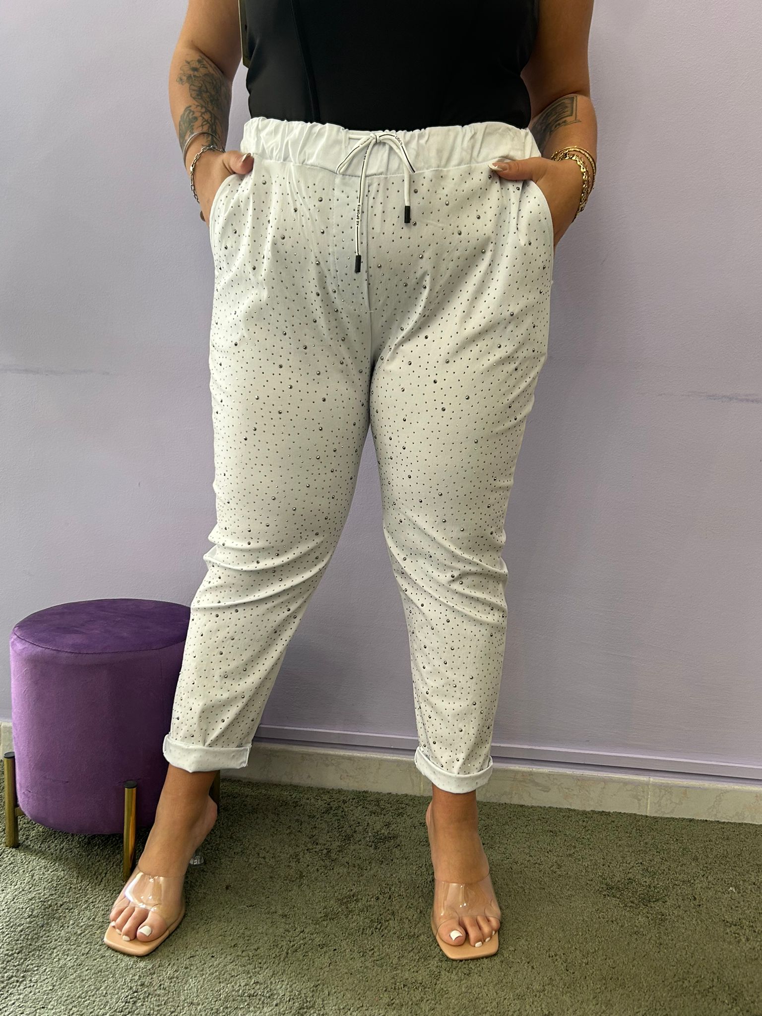 PANTALONE BRILLI BIANCO 009