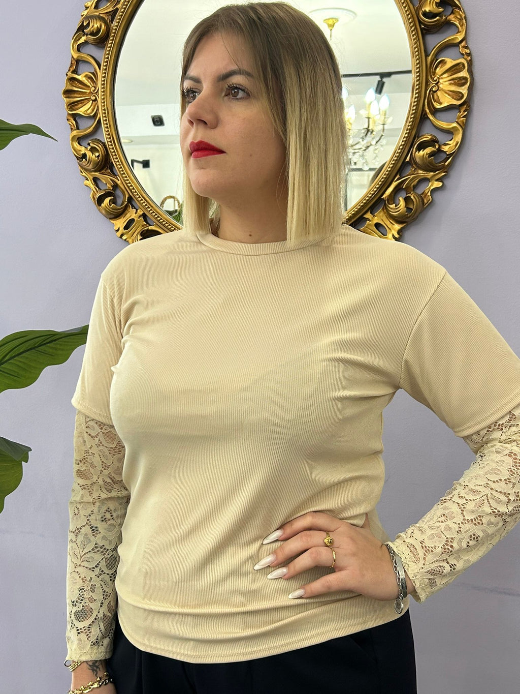 MAGLIA MANICA PIZZO 6811